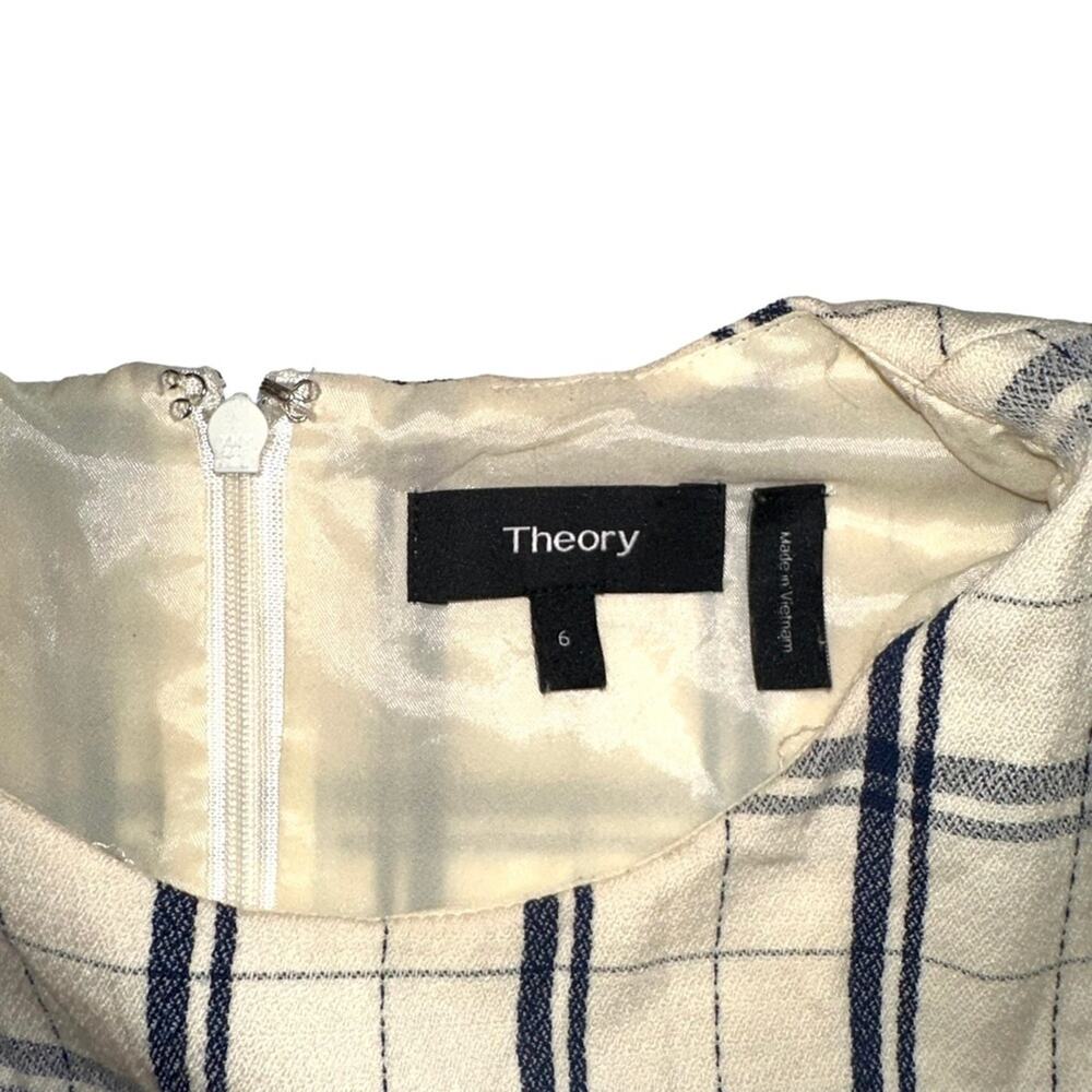 Theory Adraya Plaid Virgin Wool Sleeveless Shift Mini Dress 6 - Picture 4 of 7